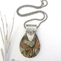 Picasso Jasper Sterling Silver Necklace - Natural Stone Jewelry