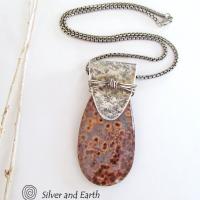 Poppy Jasper Sterling Silver Necklace - Unique Natural Stone Jewelry