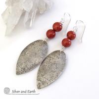 Red Jasper Sterling Silver Earrings - Handmade Silver & Stone Jewelry