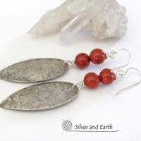 Red Jasper Sterling Silver Earrings - Handmade Silver & Stone Jewelry