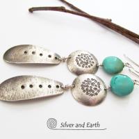 Sterling Silver Earrings with Sleeping Beauty Turquoise - Southwestern Jewelry