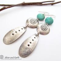 Sterling Silver Earrings with Sleeping Beauty Turquoise - Southwestern Jewelry