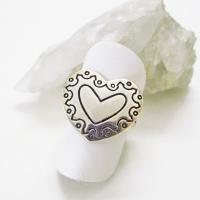 Sterling Silver Heart Ring - Romantic Gift for Her