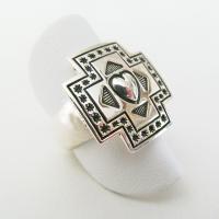 Sterling Silver Heart & Cross Ring - Southwestern Jewelry