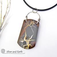 Septarian Fossil Necklace with Sterling Silver - Ancient Natural Fossil Jewelry
