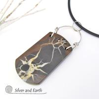 Septarian Fossil Necklace with Sterling Silver - Ancient Natural Fossil Jewelry