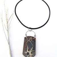 Septarian Fossil Necklace with Sterling Silver - Ancient Natural Fossil Jewelry
