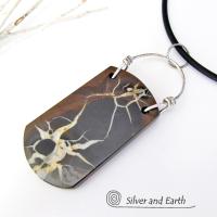 Septarian Fossil Necklace with Sterling Silver - Ancient Natural Fossil Jewelry