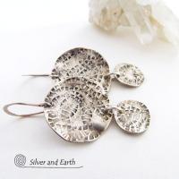 Small Sterling Silver Dangle Earrings - Modern Silver Jewelry for Everyday Wear