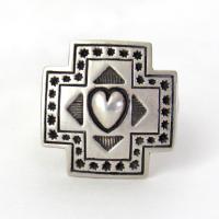 Sterling Silver Heart & Cross Ring - Southwestern Jewelry