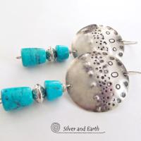 Sterling Silver Earrings with Sleeping Beauty Turquoise - Southwestern Silver Je