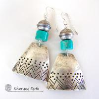Sterling Silver Earrings with Turquoise - Southwestern Style Jewelry