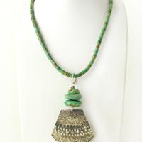 Bold Unique Sterling Silver & Turquoise Necklace - Tribal Southwestern Jewelry