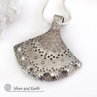 Sterling Silver Necklace with Tribal Design - Handcrafted Unique Silver Jewelry
