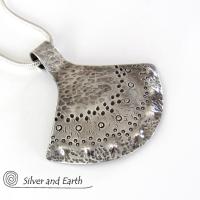 Sterling Silver Necklace with Tribal Design - Handcrafted Unique Silver Jewelry