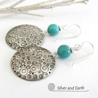 Sterling Silver & Turquoise Earrings - Unique Handcrafted Artisan Silver Jewelry