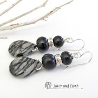 Zebra Jasper Earrings - Earthy Natural Stone Jewelry