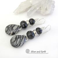 Zebra Jasper Earrings - Earthy Natural Stone Jewelry