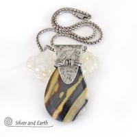 Zebra Jasper Sterling Silver Necklace - Handcrafted Silver & Stone Jewelry