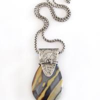 Zebra Jasper Sterling Silver Necklace - Handcrafted Silver & Stone Jewelry