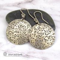 Big Bold Round Sterling Silver Earrings with Hand Stamped Texture