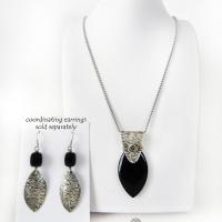 Sterling Silver & Black Onyx Pendant Necklace - Handcrafted Artisan & Gemstone Jewelry