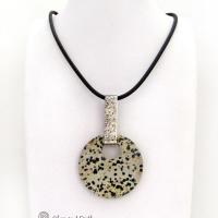 Dalmatian Jasper Sterling Silver Pendant Necklace - Earthy Natural Stone Jewelry for Men or Women