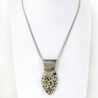 Dalmatian Jasper Sterling Silver Necklace - Handcrafted Earthy Natural Stone Jewelry