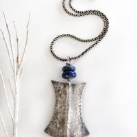 Lapis Lazuli Sterling Silver Necklace - Ethnic Tribal Inspired Jewelry