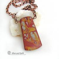 Noreena Jasper Gemstone Necklace - One of a Kind Bold Earthy Natural Australian Stone Jewelry