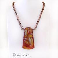 Noreena Jasper Gemstone Necklace - One of a Kind Bold Earthy Natural Australian Stone Jewelry