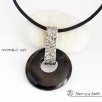 Black Onyx & Sterling Silver Necklace - Chic Modern Everyday Jewelry