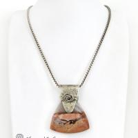 Desert Landscape Agate Sterling Silver Pendant Necklace - Handcrafted Artisan Sterling & Gemstone Jewelry