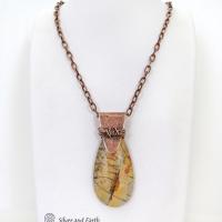 Red Creek Jasper Copper Necklace - One of a Kind Earthy Natural Stone Jewelry