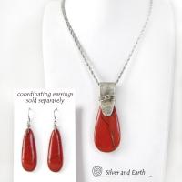 Red Jasper Sterling Silver Pendant Necklace - Artisan Handcrafted Silver & Gemstone Jewelry