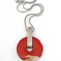 Red Jasper Sterling Silver Pendant Necklace - Natural Stone Jewelry