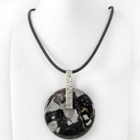 Black Silver Leaf Jasper & Sterling Silver Pendant Necklace - One of a Kind Earthy Natural Stone Jewelry