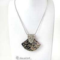 Snowflake Obsidian Sterling Silver Pendant Necklace - Unique One-of-a-Kind Gemstone Jewelry