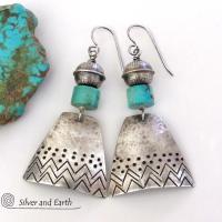 Sterling Silver Earrings with Turquoise - Southwestern Style Jewelry