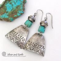 Sterling Silver Earrings with Turquoise - Southwestern Style Jewelry