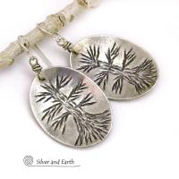 Tree of Life Sterling Silver Earrings - Earthy Nature Jewelry