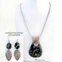 Kambaba Jasper Sterling Silver Necklace - Unique One of a Kind Natural Stone Jewelry