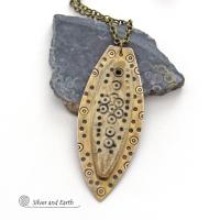 Ethiopian Tribal Bone Spear Brass Necklace - Cultural African Tribal Jewelry for Men / Women