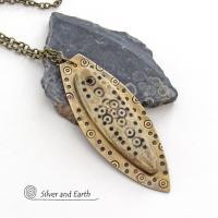 Ethiopian Tribal Bone Spear Brass Necklace - Cultural African Tribal Jewelry for Men / Women