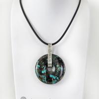 Natural Turquoise Sterling Silver Pendant - Rustic Organic Earthy Stone Jewelry