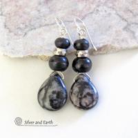 Zebra Jasper Earrings - Earthy Natural Stone Jewelry