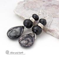 Zebra Jasper Earrings - Earthy Natural Stone Jewelry