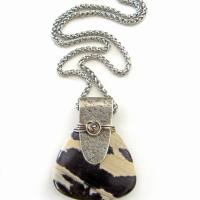 Brown Zebra Jasper Sterling Silver Necklace - Unique One of a Kind Earthy Natural Stone Jewelry