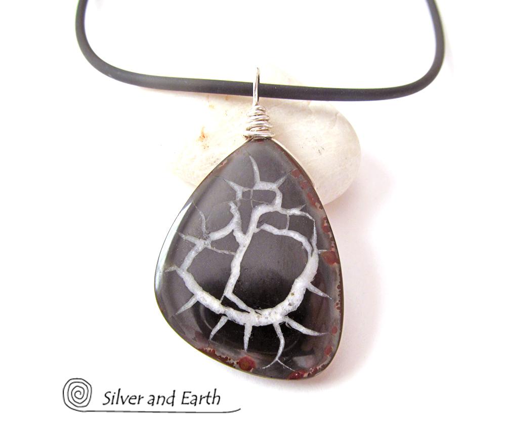 Septarian Nodule Fossil Necklace - Ancient Fossil Jewelry