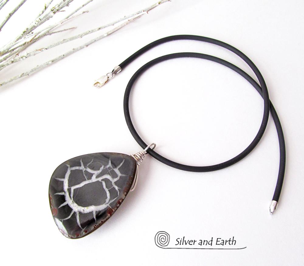 Septarian Nodule Fossil Necklace - Ancient Fossil Jewelry